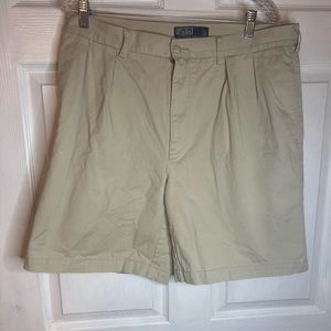 POLO RALPH LAUREN mens  tyler pleated chino shorts Beige  size 36